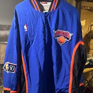 Mitchell & Ness Blue and Black Knicks Jacket